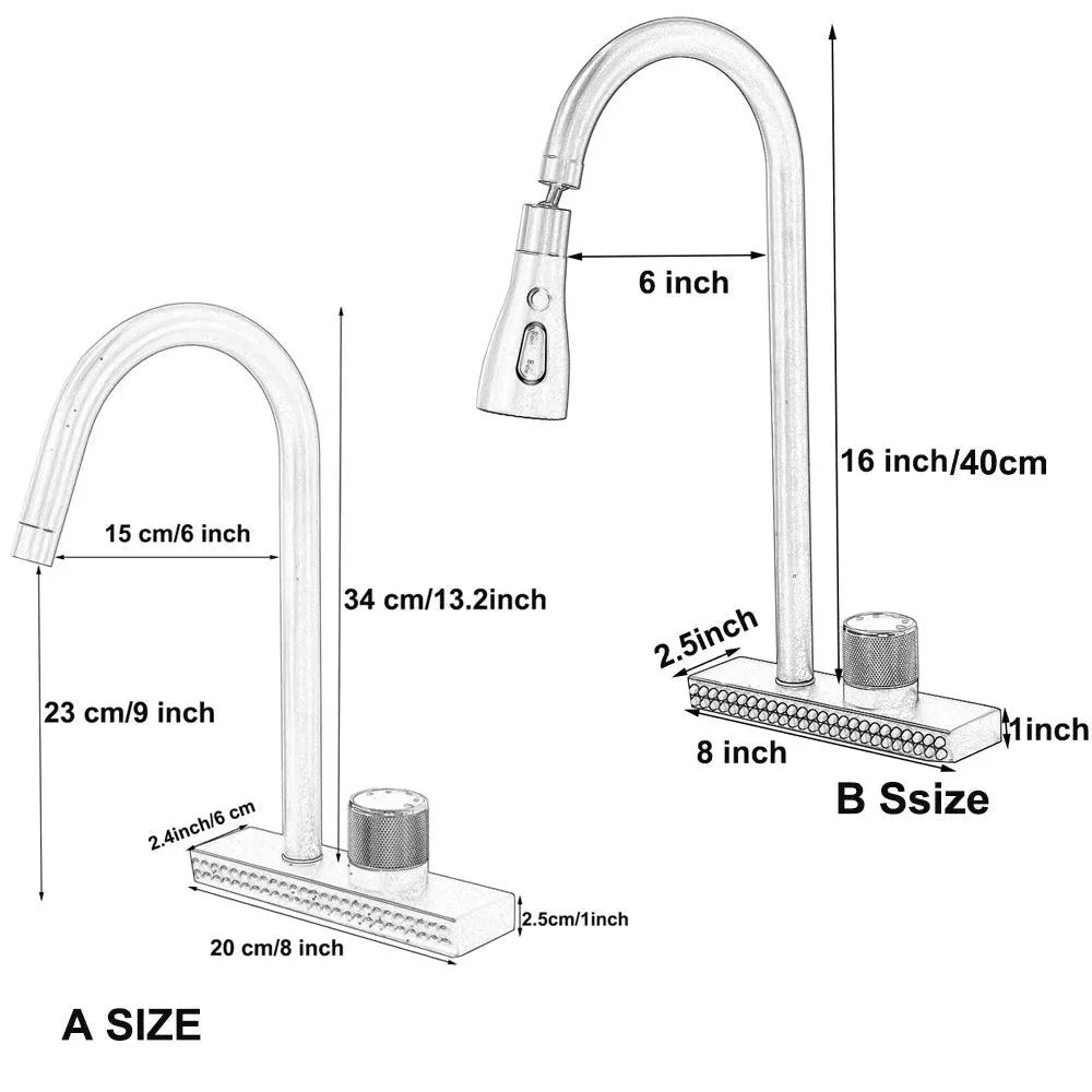 Single Hole Tap With Temperature Scale 2 Ways Kitchen Tap -Bathlova