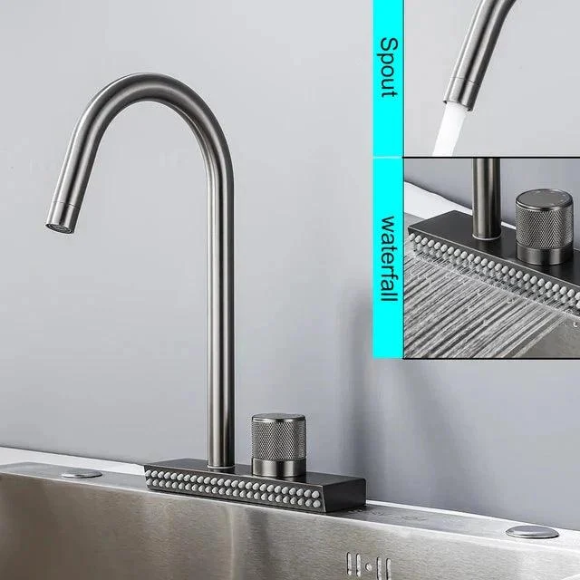 Single Hole Tap With Temperature Scale 2 Ways Kitchen Tap -Bathlova