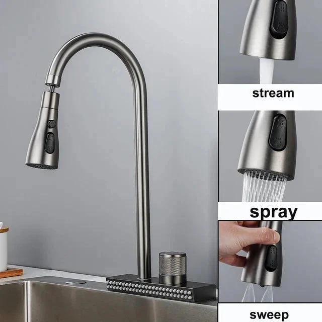 Single Hole Tap With Temperature Scale 2 Ways Kitchen Tap -Bathlova