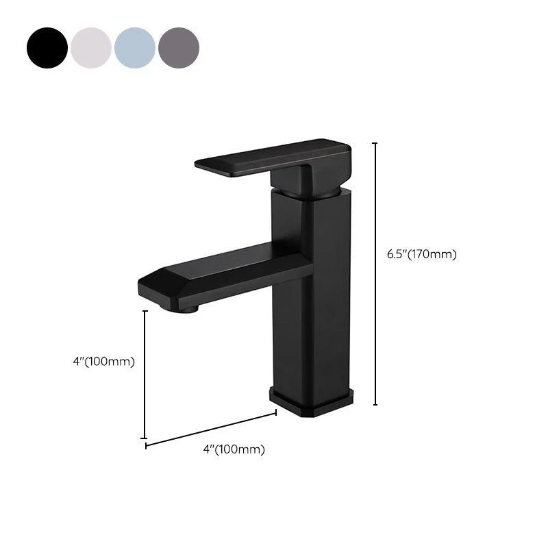 Single Hole Vanity Sink Tap 6.69" H Modern Low-Arc Sink Bathroom Tap -Bathlova