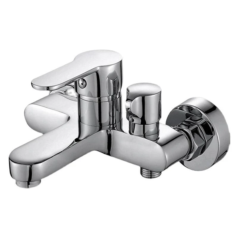 Single Lever Handle Tub Tap 2 Holes Wall-Mounted Handshower Low Arc Tub Filler -Bathlova