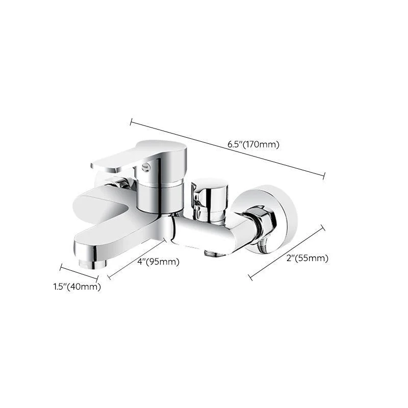 Single Lever Handle Tub Tap 2 Holes Wall-Mounted Handshower Low Arc Tub Filler -Bathlova