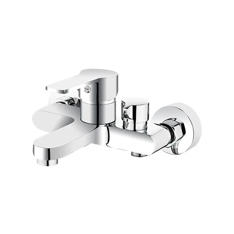 Single Lever Handle Tub Tap 2 Holes Wall-Mounted Handshower Low Arc Tub Filler -Bathlova