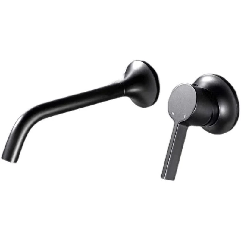 Single Lever Handle Wall Mounted Bathroom Brass Sink Tap -Bathlova