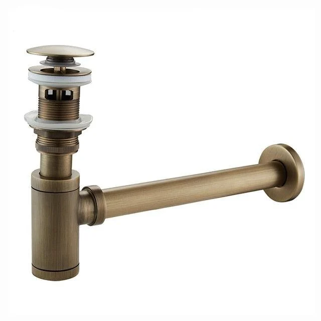 Sink Pop Up Drain Antique Finish Brass Vanity Sink Waste Drainer -Bathlova