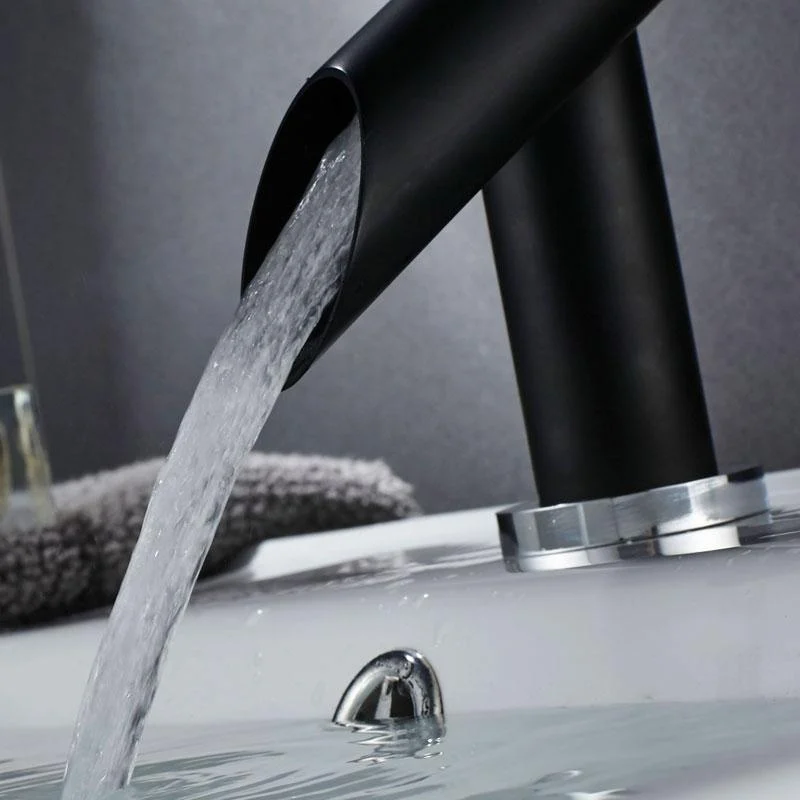 Sink Tap Chrome with Black Brass Modern Design Deck Mount Basin Tap -Bathlova