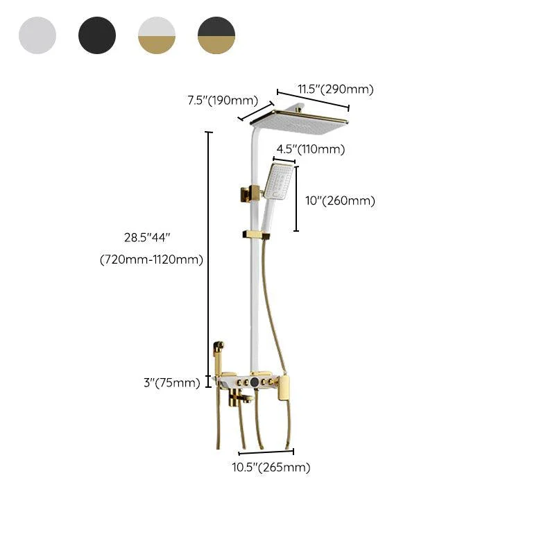 Slide Bar Shower System Adjustable Spray Pattern Shower Head Combo -Bathlova