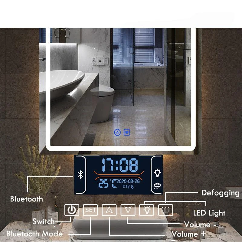 Smart Mirror 3 Color LED Multifunction LIght With Bluetooth Speaker -Bathlova