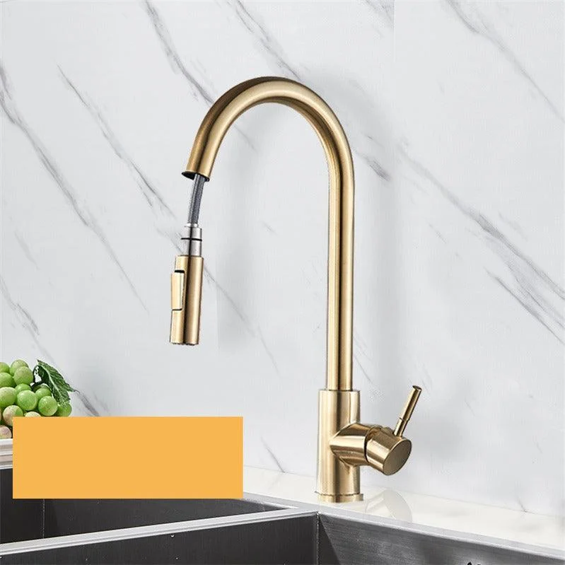 Smart Touch Kitchen Tap Brushed Gold Poll Out Sensor Taps -Bathlova