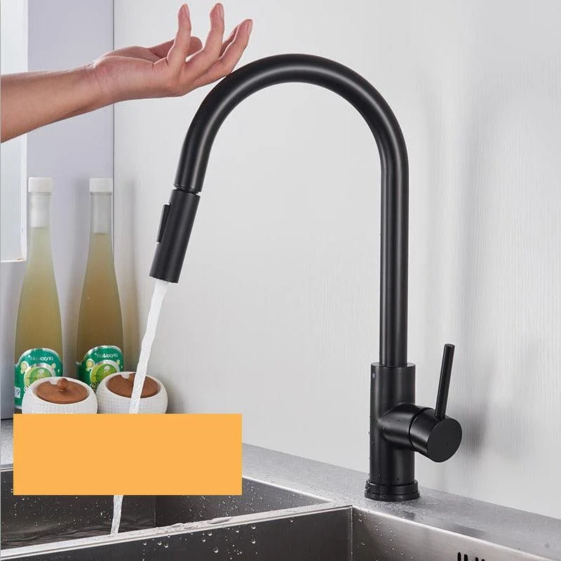 Smart Touch Kitchen Tap Brushed Gold Poll Out Sensor Taps -Bathlova