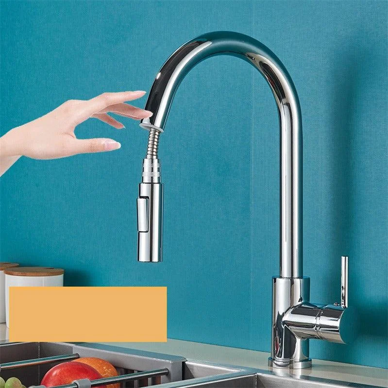 Smart Touch Kitchen Tap Brushed Gold Poll Out Sensor Taps -Bathlova