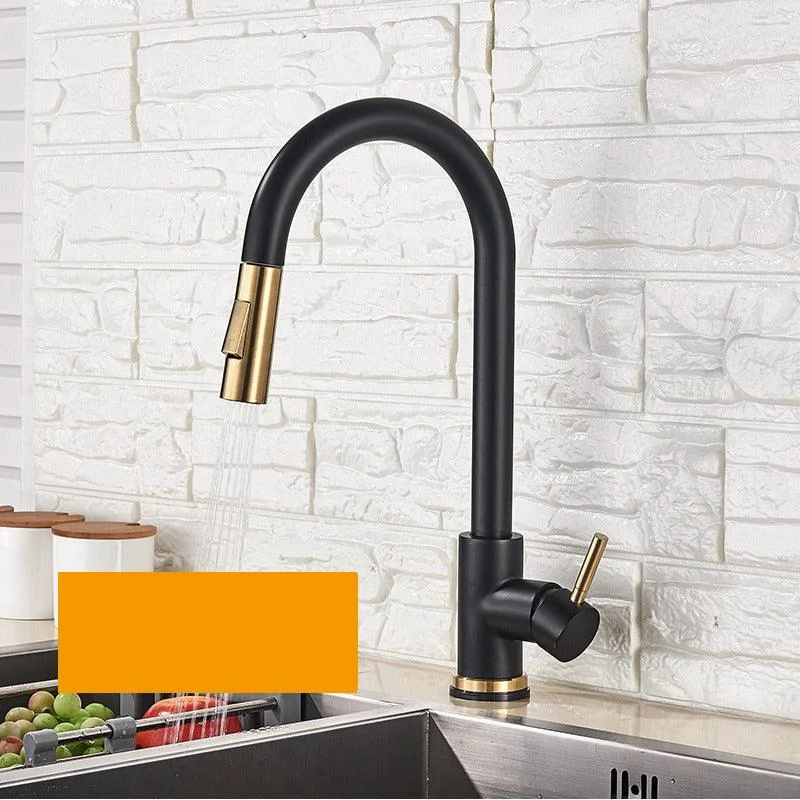 Smart Touch Kitchen Tap Brushed Gold Poll Out Sensor Taps -Bathlova