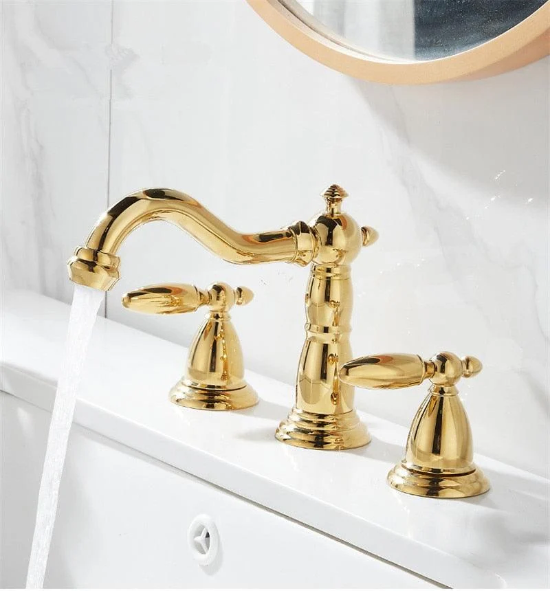 Solid Brass 3 Hole Widespread Bathroom Tap -Bathlova