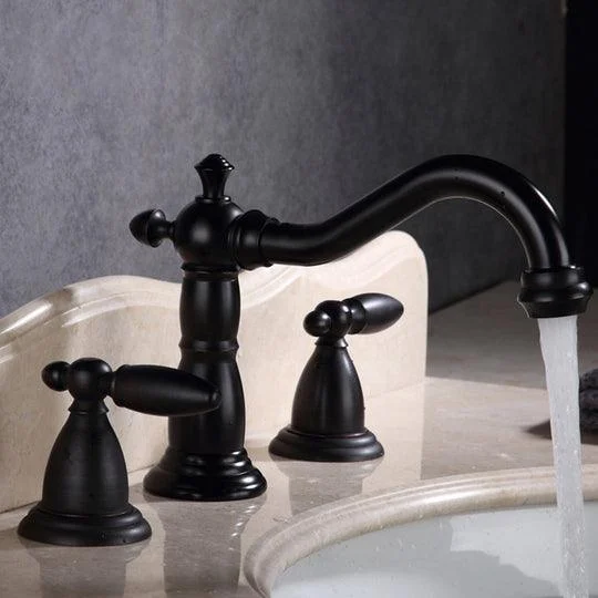 Solid Brass 3 Hole Widespread Bathroom Tap -Bathlova