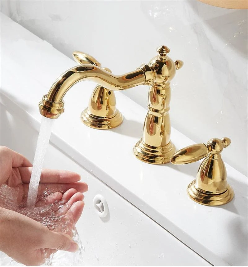 Solid Brass 3 Hole Widespread Bathroom Tap -Bathlova