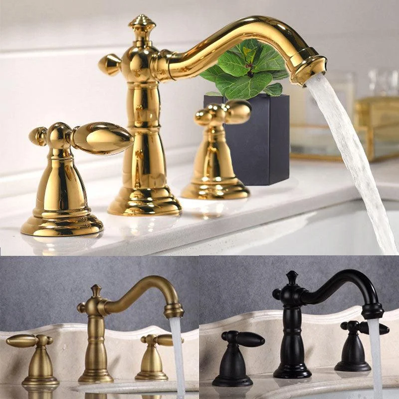 Solid Brass 3 Hole Widespread Bathroom Tap -Bathlova