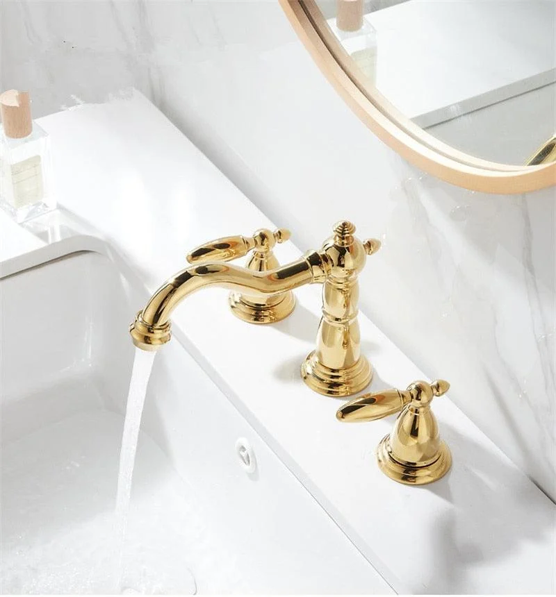 Solid Brass 3 Hole Widespread Bathroom Tap -Bathlova