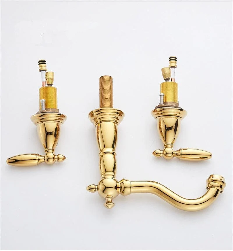 Solid Brass 3 Hole Widespread Bathroom Tap -Bathlova