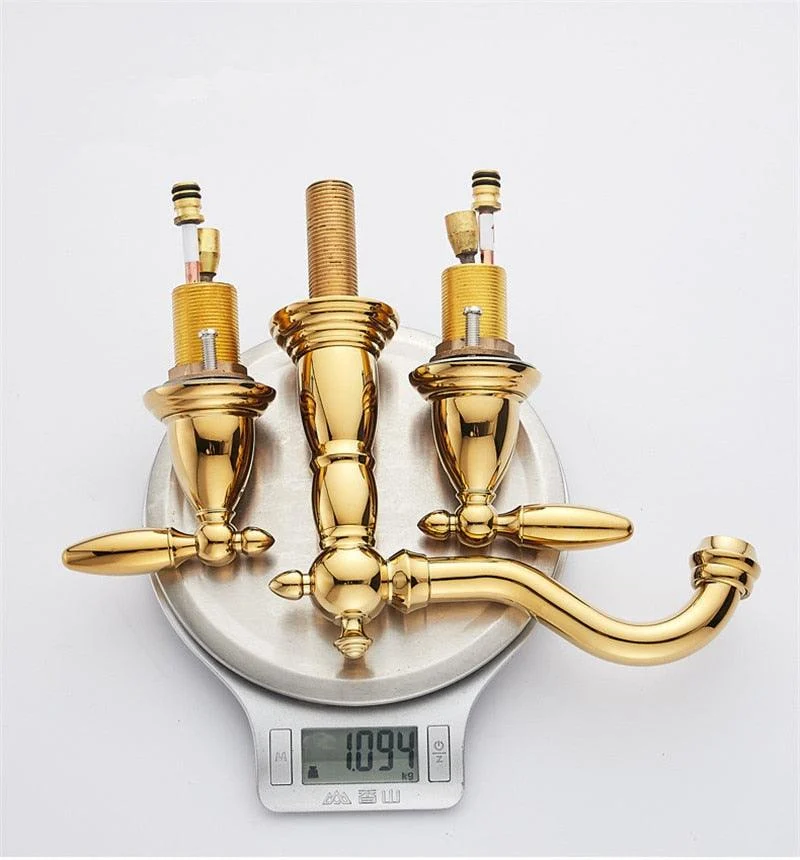 Solid Brass 3 Hole Widespread Bathroom Tap -Bathlova