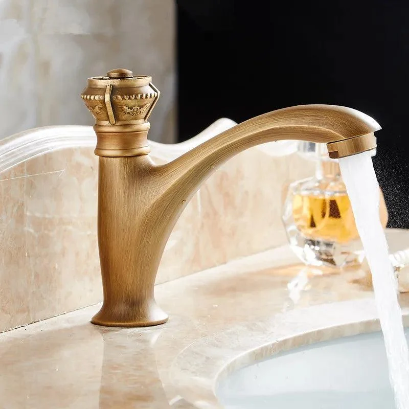 Solid Brass Bathroom Tap Single Lever 1-Hole Basin Sink Tap -Bathlova