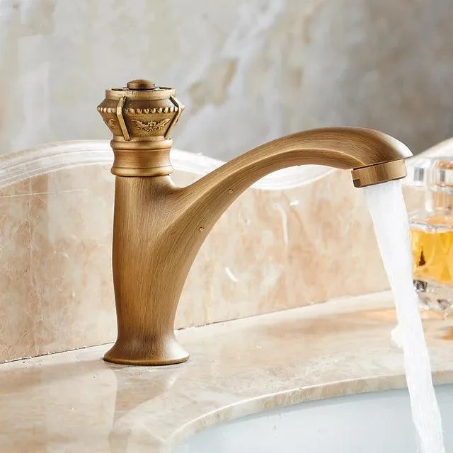 Solid Brass Bathroom Tap Single Lever 1-Hole Basin Sink Tap -Bathlova