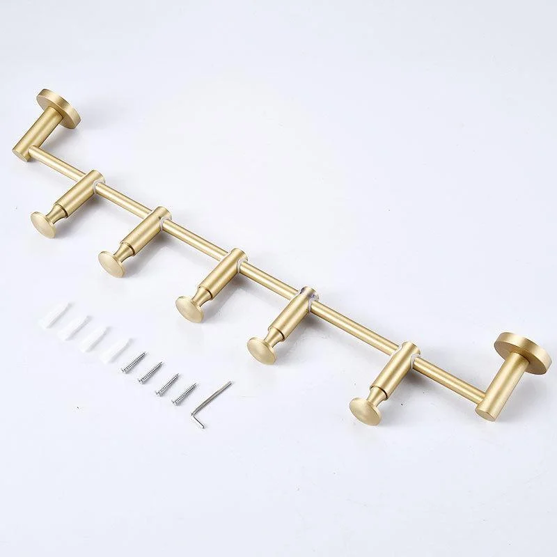 Solid Brass Coat Rack Free Adjustment Hooks for Hats, Scarves, Clothes -Bathlova