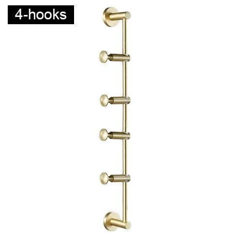 Solid Brass Coat Rack Free Adjustment Hooks for Hats, Scarves, Clothes -Bathlova