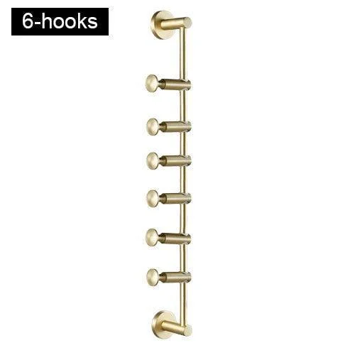 Solid Brass Coat Rack Free Adjustment Hooks for Hats, Scarves, Clothes -Bathlova