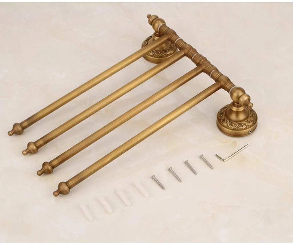 Solid Brass Coat Rack Free Adjustment Wall Mount Towel Hooks -Bathlova