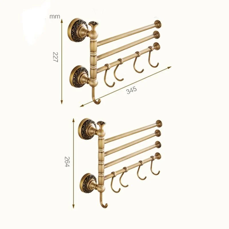 Solid Brass Coat Rack Free Adjustment Wall Mount Towel Hooks -Bathlova