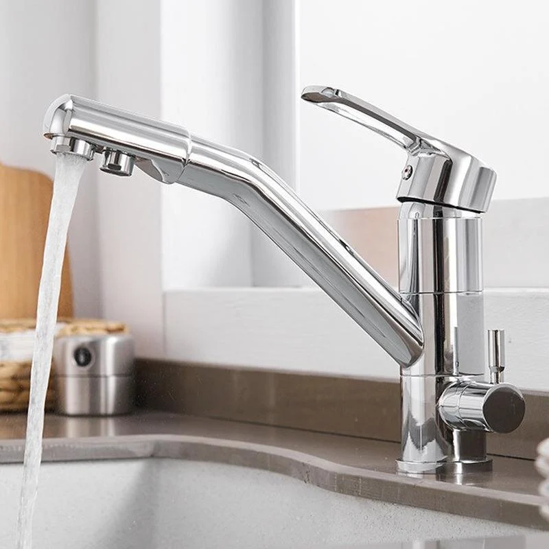 Solid Brass Dual Hole 3 Way Water Filter Kitchen Tap in 3 Colors -Bathlova