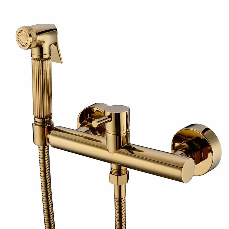 Solid Brass Mixer Valve Toilet Handheld Bidet Spray Shower Sprayer Set -Bathlova