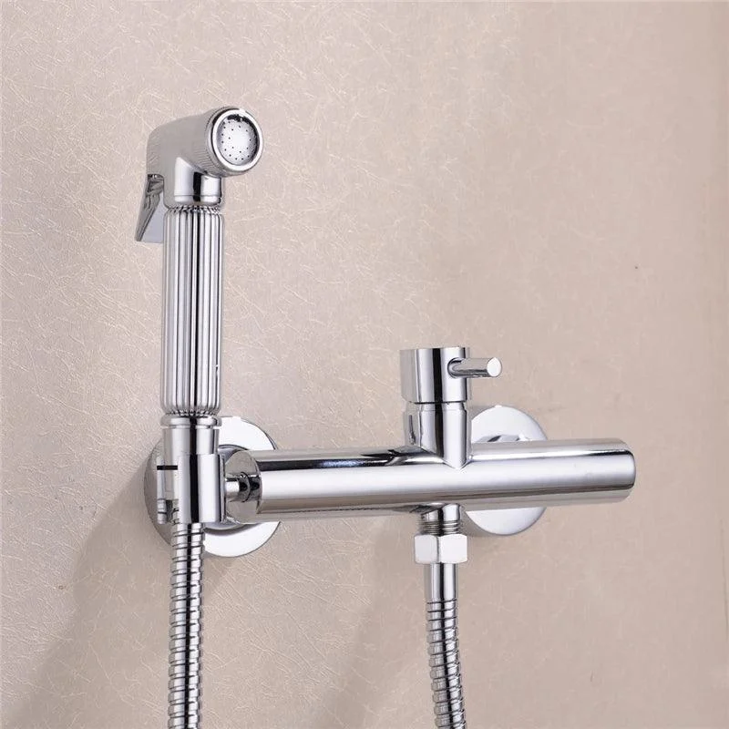 Solid Brass Mixer Valve Toilet Handheld Bidet Spray Shower Sprayer Set -Bathlova