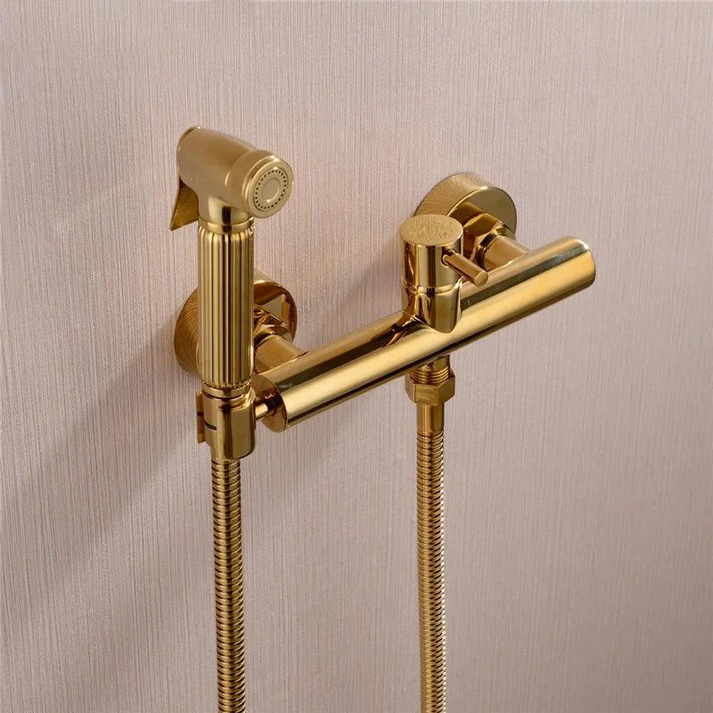 Solid Brass Mixer Valve Toilet Handheld Bidet Spray Shower Sprayer Set -Bathlova