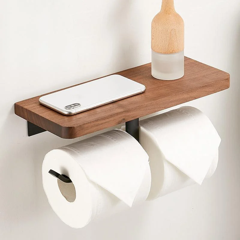 Solid Wood Bathroom Accessory Set Foldable Metal Bathroom Hardware -Bathlova