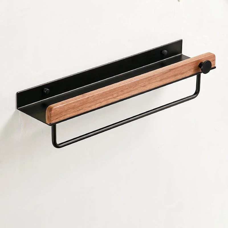 Solid Wood Bathroom Accessory Set Foldable Metal Bathroom Hardware -Bathlova