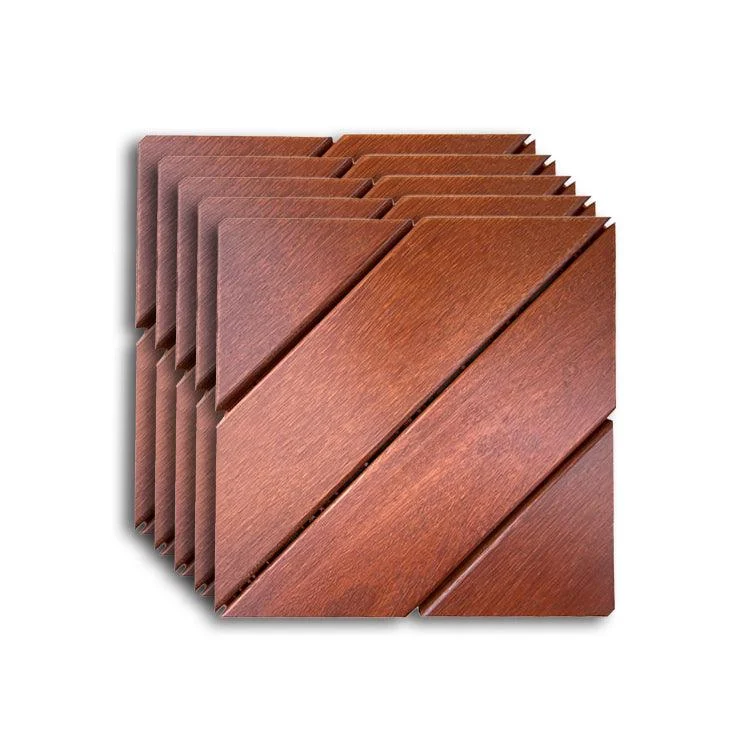 Solid Wood Deck Flooring Tiles Interlocking with Slip Resistant -Bathlova