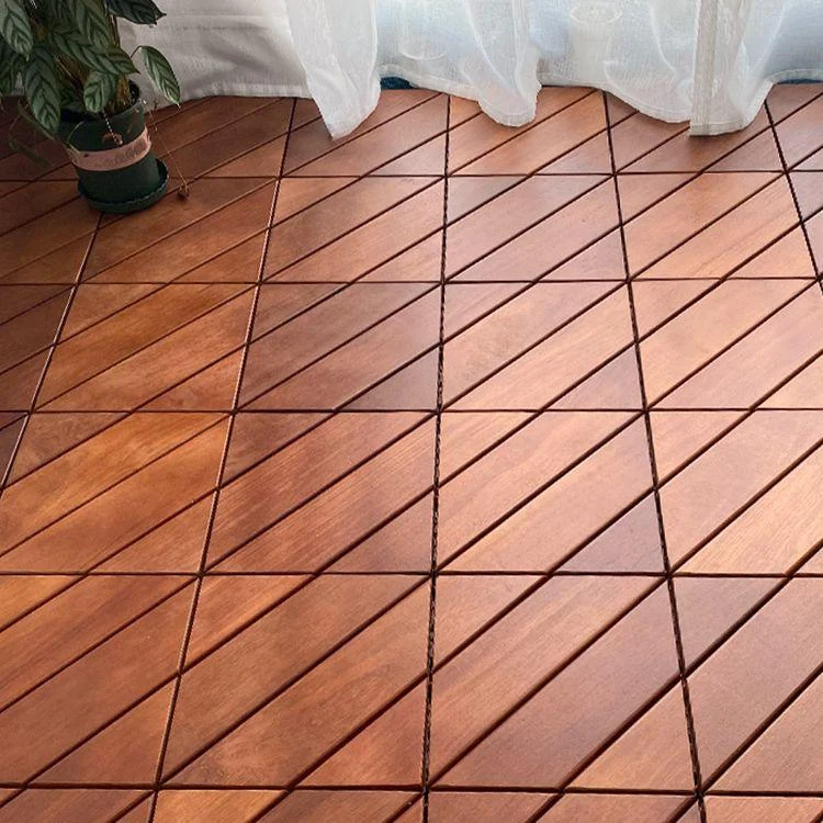 Solid Wood Deck Flooring Tiles Interlocking with Slip Resistant -Bathlova