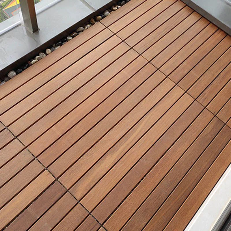 Solid Wood Patio Flooring Tiles Interlocking Deck Plank for Indoor and Outdoor -Bathlova