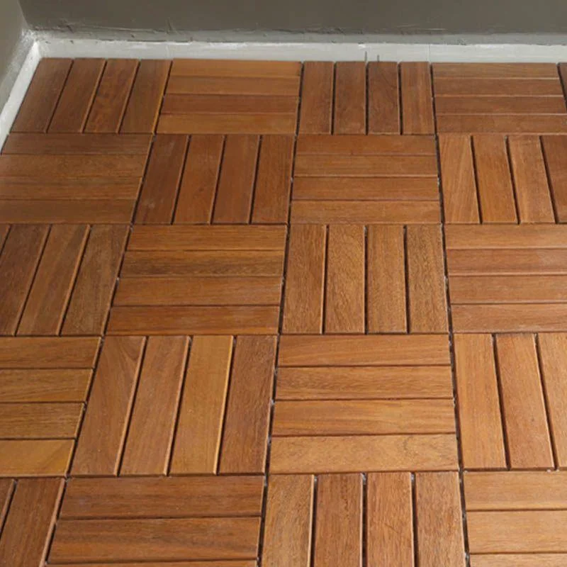 Solid Wood Patio Flooring Tiles Interlocking Deck Plank for Indoor and Outdoor -Bathlova