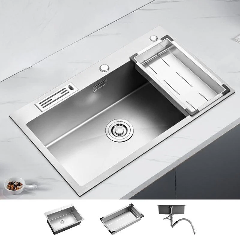 Soundproof Kitchen Sink Overflow Hole Design Drop-In Kitchen Sink with Tap -Bathlova