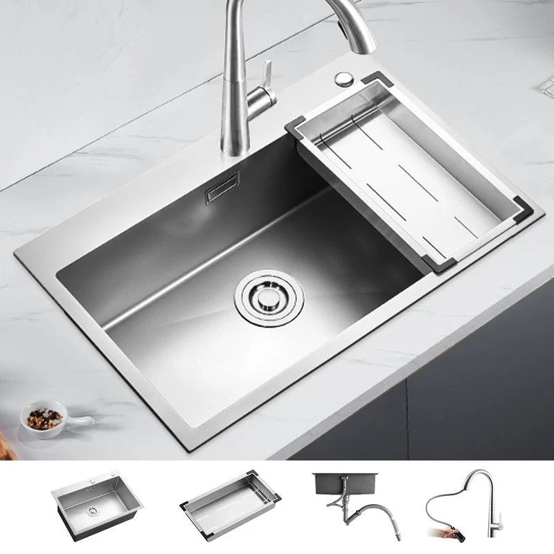 Soundproof Kitchen Sink Overflow Hole Design Drop-In Kitchen Sink with Tap -Bathlova