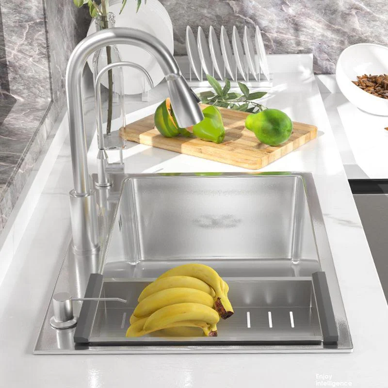 Soundproof Kitchen Sink Overflow Hole Design Kitchen Sink with Basket Strainer -Bathlova