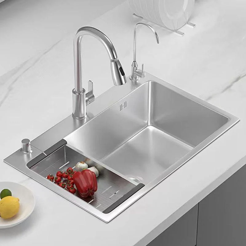 Soundproof Kitchen Sink Overflow Hole Design Kitchen Sink with Basket Strainer -Bathlova