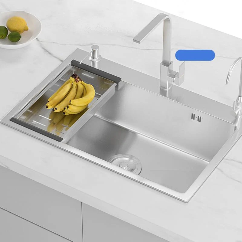 Soundproof Kitchen Sink Overflow Hole Design Kitchen Sink with Basket Strainer -Bathlova