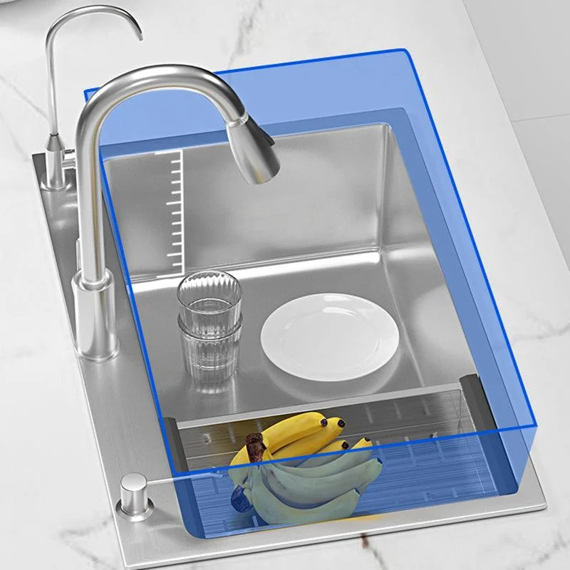 Soundproof Kitchen Sink Overflow Hole Design Kitchen Sink with Basket Strainer -Bathlova