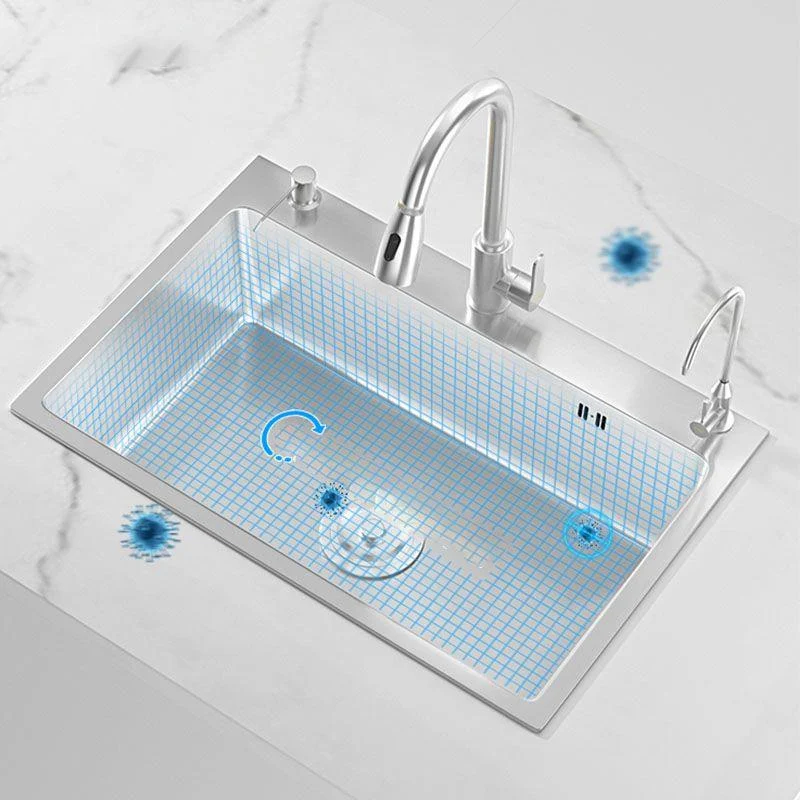 Soundproof Kitchen Sink Overflow Hole Design Kitchen Sink with Basket Strainer -Bathlova