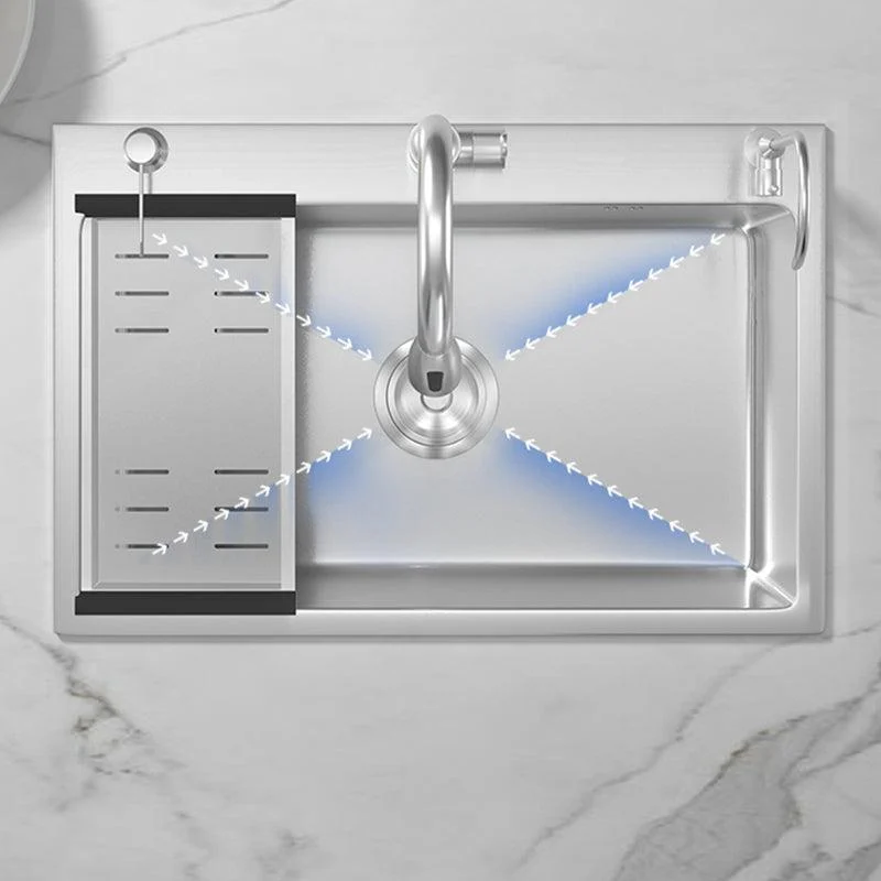 Soundproof Kitchen Sink Overflow Hole Design Kitchen Sink with Basket Strainer -Bathlova