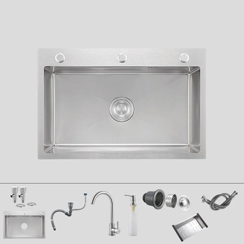 Soundproof Kitchen Sink Overflow Hole Design Kitchen Sink with Basket Strainer -Bathlova