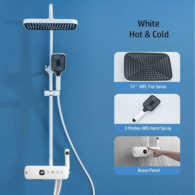 SPA Rainfall Thermostatic Tap LED Digital Shower Set Shower System -Bathlova